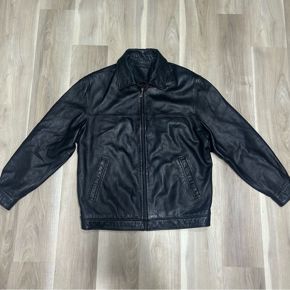 Vintage Leather Bomber Jacket